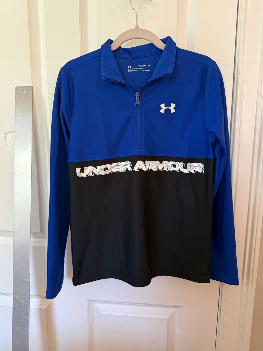 Under Armour Boys Royal Blue and Black Half-Zip Pullover